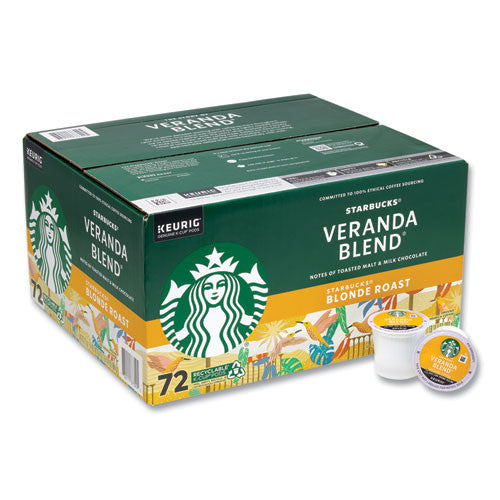 Starbucks Veranda Blend Coffee K-Cup Pods, Blonde Roast, Smooth & Mellow Flavor, 72 Count