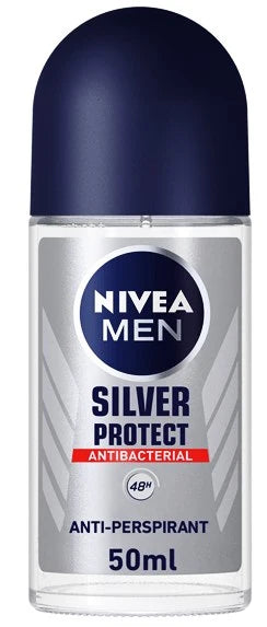 NIVEA Men Silver Protect Anti-Perspirant Roll-On 50ml – 48H Antibacterial Protection