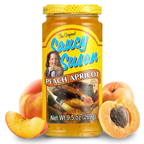 Saucy Susan Peach Apricot Sauce, Sweet & Tangy Glaze, Marinade & Dipping Sauce, 9.5 oz
