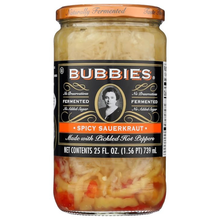 Bubbies Spicy Sauerkraut, 25 oz – Traditional Fermented Cabbage with Spicy Kick