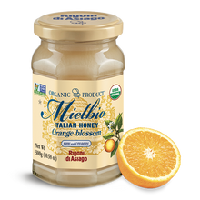 Rigoni di Asiago Mielbio Raw Orange Blossom Honey 10.58 oz - jar front label