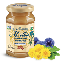 Rigoni di Asiago Mielbio Raw Wildflower Honey 10.58 oz - jar front label