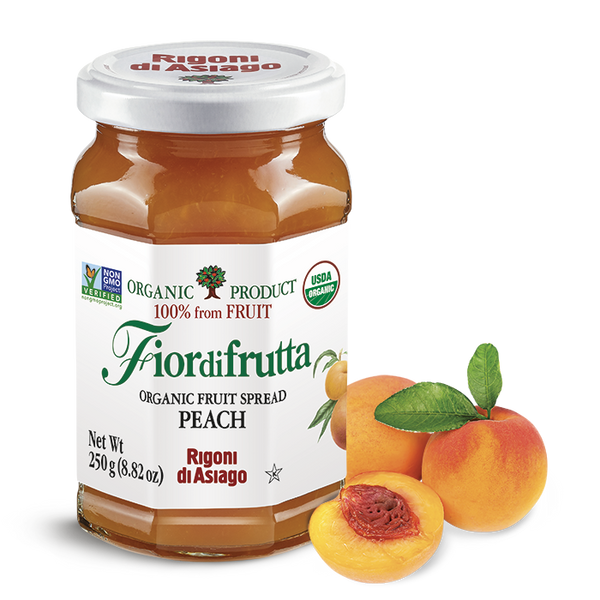 Rigoni di Asiago Fior di Frutta Peach Preserve 8.82 oz - jar front label