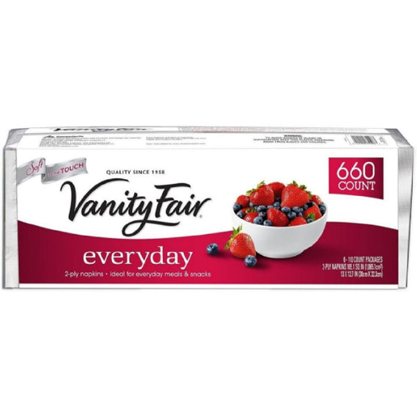 Vanity Fair 2-Ply Dinner Impressions Napkins, 660Total Count (11 Pack of 60 pieces)