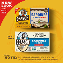 Season Sardines in Water, No Salt Added, Wild Caught, 4.37 oz Tins (6-Pack) – High Protein, Keto Friendly, Kosher