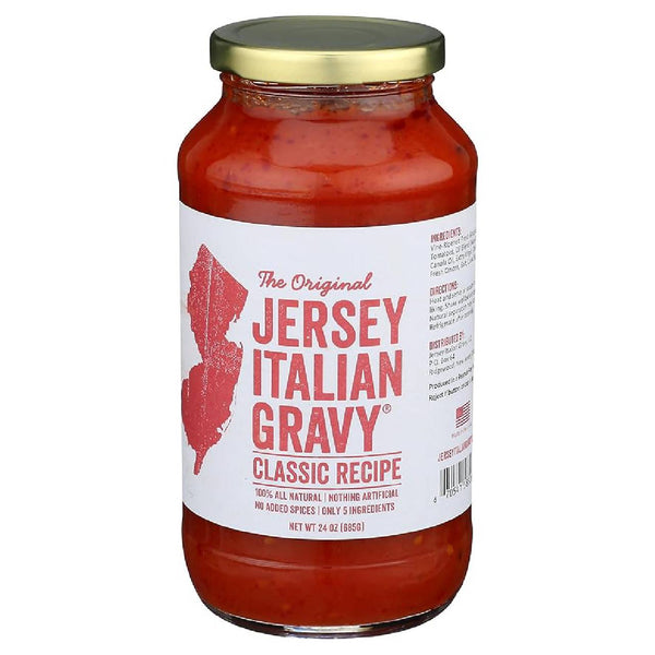 Jersey Italian Gravy – Authentic Italian Tomato Sauce with Traditional Herbs and Spices, Rich Flavor Pasta Sauce, 24 Oz Jar
