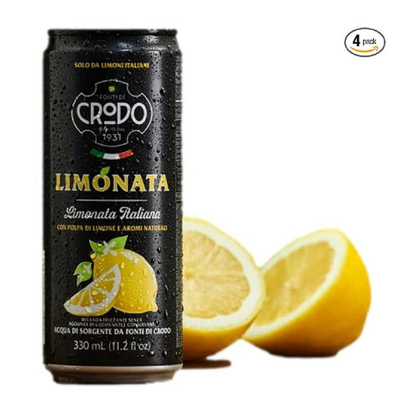 Fonti Di Crodo Aranciata – Italian Sparkling Orange Soda with Natural Citrus Flavor, Refreshing Carbonated Drink, 4-Pack Bottles