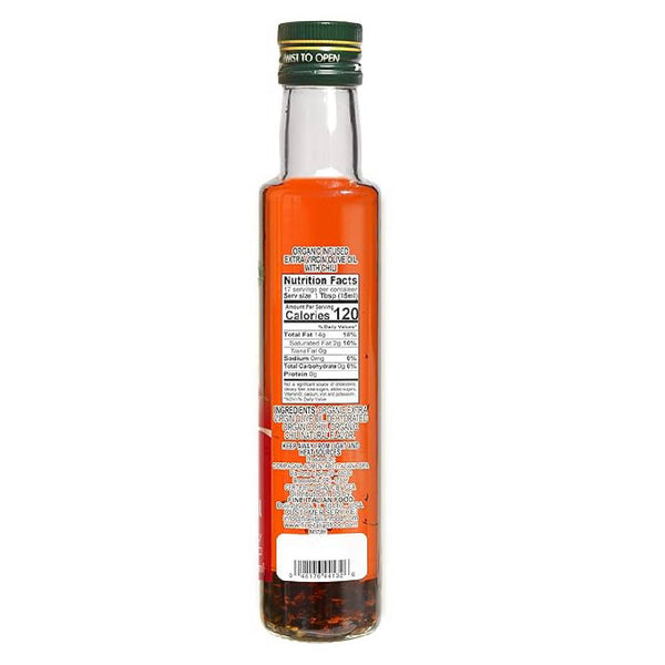 Mantova Organic Chili Extra Virgin Olive Oil – Cold-Pressed Italian EVOO with Natural Chili Flavor, USDA Organic, 8.5 oz Bottles (Pack of 3)