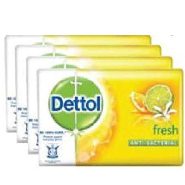 Dettol Fresh Antibacterial Bar Soap, Gentle Skin Cleansing Soap, 105 g Bars, 4 Pack