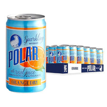 Polar Orange Dry Soda, Crisp Citrus Flavored Sparkling Soft Drink, 12 oz Cans, 24 Pack