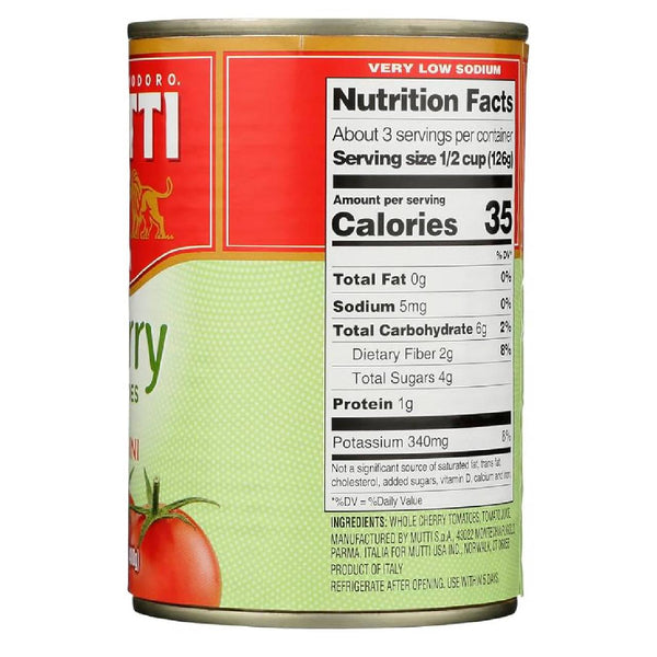 Mutti Cherry Tomatoes – Premium Whole Italian Cherry Tomatoes, Naturally Sweet, Ideal for Sauces and Mediterranean Cooking, 14 oz Cans (Pack of 12)