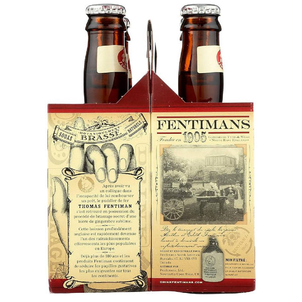 Fentimans Ginger Beer, Botanically Brewed Craft Soda, Naturally Flavored Sparkling Beverage, 37.2 fl oz, 4 Pack
