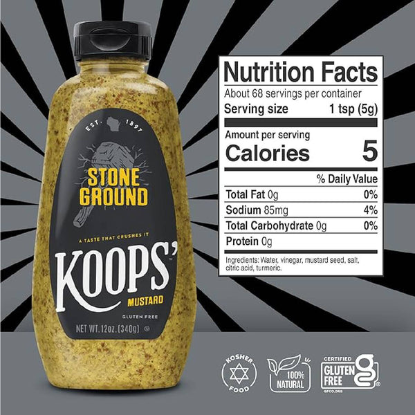 Organic Stone Ground Mustard, Whole Grain Mustard with Rustic Texture, 12 oz - Real Prime Deals