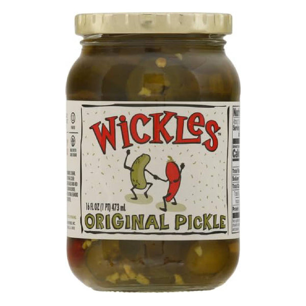 Wickles Original Pickle Slices, 16 oz Jar (Pack of 1) – Sweet, Tangy & Spicy Gourmet Sandwich Pickles