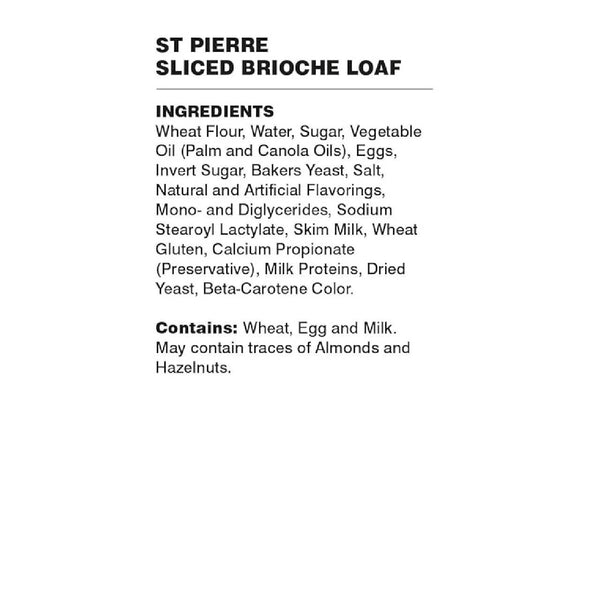St. Pierre Sliced Brioche Loaf, Soft French Style Sweet Bread, 17.6 oz