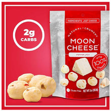 Moon Cheese Pepper Jack, Crunchy 100% Cheese Snack, Gluten Free, High Protein Cheese Bites, 2 oz