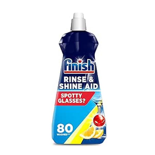 Finish | Finish Dishwasher Rinse & Shine Aid | Lemon| 400ml | For Drier Glasses and Spot Prevention
