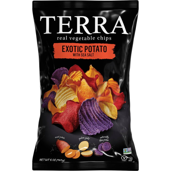 Terra Exotic Vegetable Chips Blend, Crispy Root Vegetable Chips Snack, 5 oz, 12 Pack