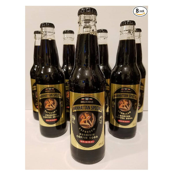 Manhattan Special Espresso Coffee Soda Original, Classic Sweetened Coffee Soda in Cans, 12 oz,  Pack of 8