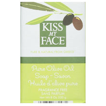 Kiss My Face Pure Olive Oil Bar Soap, Gentle Moisturizing Natural Soap for Sensitive Skin, 8 oz