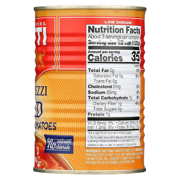 Mutti Diced Baby Roma Tomatoes, Italian Canned Diced Tomatoes, Vegan, Gluten Free & Non-GMO, 14 oz, 6 Pack