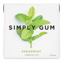 SIMPLY Gum Spearmint, Plastic-Free Natural Chewing Gum, Vegan, Kosher, Non-GMO, Aspartame & Sorbitol Free, 15 Pieces