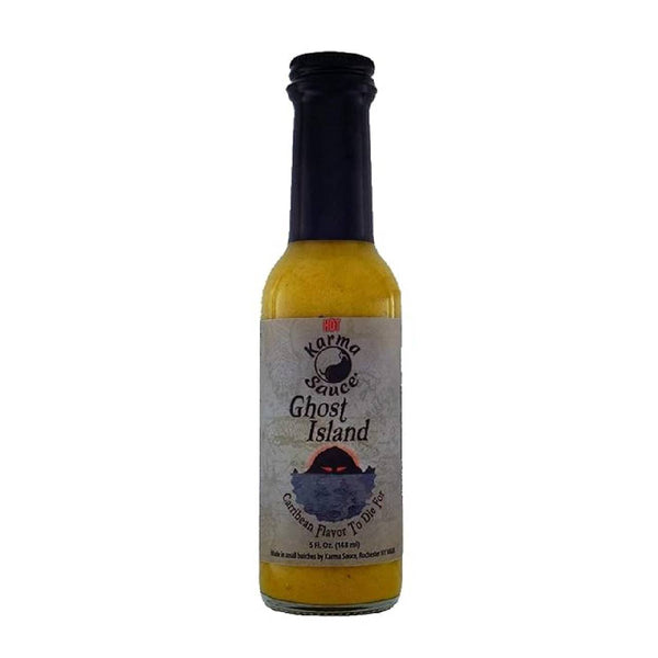 Karma Sauce Ghost Island Hot Sauce, Caribbean-Inspired Ghost Pepper Sauce with Tropical Fruit Notes, 5 fl oz