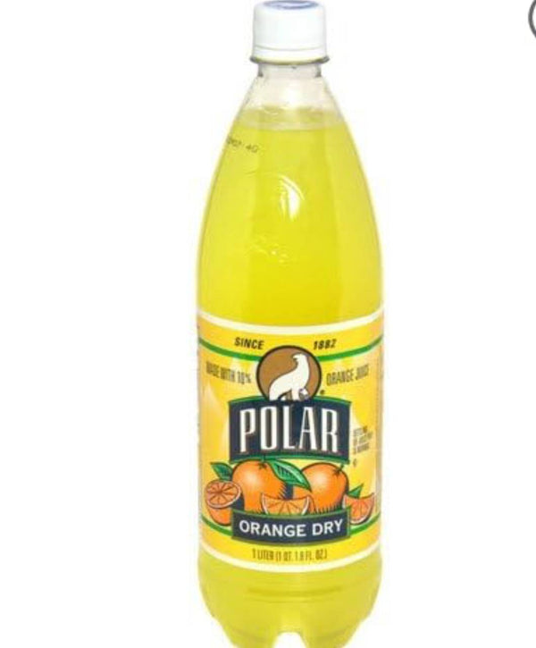 Polar Orange Soda, Bright Citrus Flavored Sparkling Soft Drink, 1 L, 12 Pack