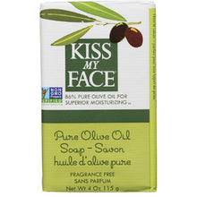 Kiss My Face Pure Olive Oil Bar Soap, Gentle Moisturizing Soap for Sensitive Skin, 4 oz