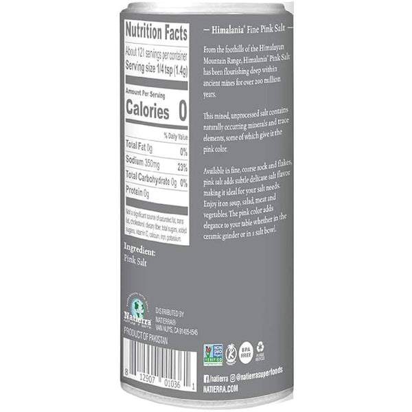 Natierra Himalayan Fine Pink Salt Shaker, Unrefined Mineral Salt, Non GMO, 6 oz - Real Prime Deals