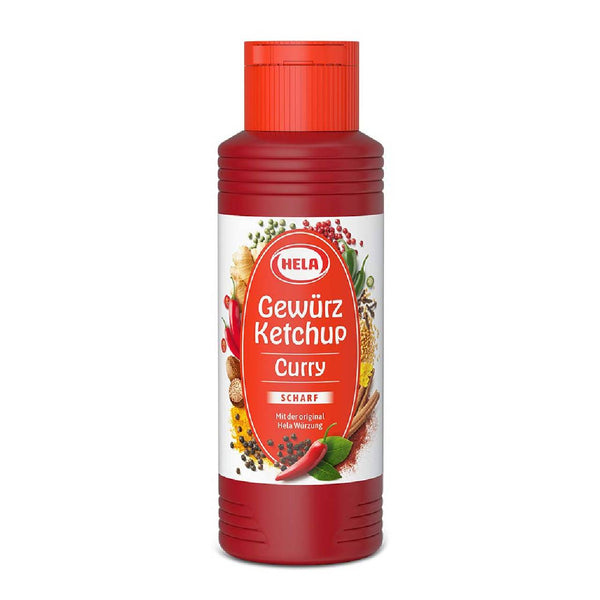 Hela Curry Ketchup Leicht Scharf, Mild Spicy German Curry Ketchup Sauce for Sausage, Fries & Grilling, 300 ml