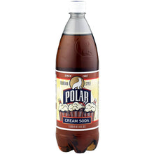 Polar Cream Soda, Classic Vanilla Cream Flavored Sparkling Soda, 1 L, 12 Pack