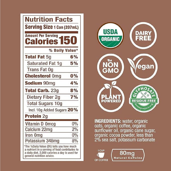 Rise Brewing Co Nitro Cold Brew Mocha Latte, Organic Coffee Drink, 7 fl oz - Real Prime Deals