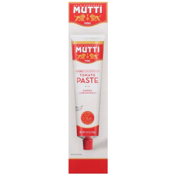Mutti Double Concentrated Tomato Paste (Doppio Concentrato), Tube Tomato Paste, Vegan & Gluten Free, No Additives or Preservatives, 4.5 oz, 1 Pack
