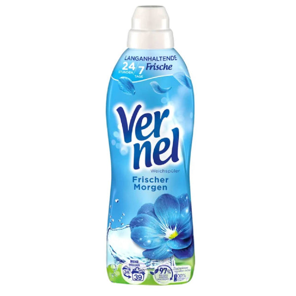 Vernel Fresh Morning Fabric Softener, Long Lasting Fresh Scent Laundry Conditioner, 858 ml, 39 Wash Loads