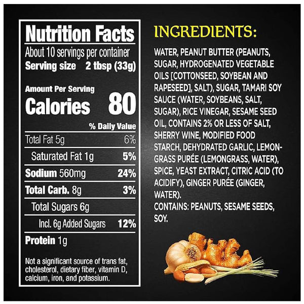 House of Tsang Bangkok Peanut Sauce, Thai-Style Peanut Cooking & Dipping Sauce for Noodles, Chicken & Stir Fry, 11.5 oz