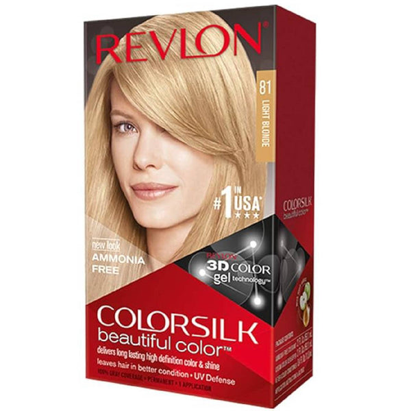 Revlon ColorSilk Beautiful Color #81 Light Blonde, Permanent Hair Dye, Ammonia Free