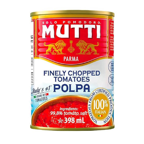 Mutti Crushed Tomatoes Polpa – Premium Italian Canned Tomatoes, Fresh Cooking Flavor, Vegan & Gluten Free, No Additives, 14 oz Can - Real Prime Deals