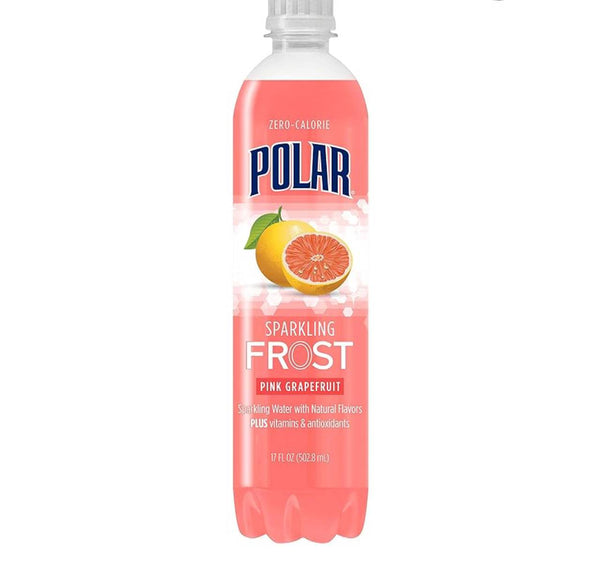 Polar Pink Grapefruit Sparkling Water, Crisp Citrus Flavored Sparkling Beverage, 17 oz, 12 Pack