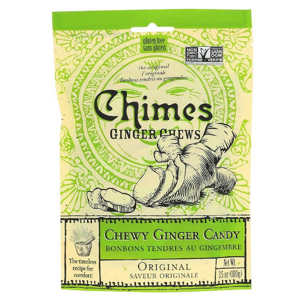 Chimes Original Ginger Chews, Natural Ginger Candy, Sweet & Spicy Chewy Ginger Treat, 100 g