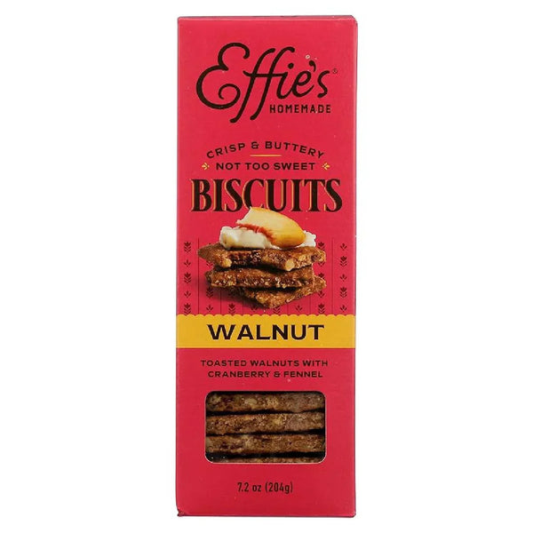 Effie’s Homemade Walnut Biscuits with Cranberry & Fennel, Artisan Sweet Crackers, 7.2 oz - Real Prime Deals