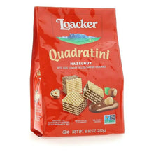 Loacker Quadratini Hazelnut bite-size cream-filled wafer cookies, non-GMO, no artificial flavors, 8.82 oz
