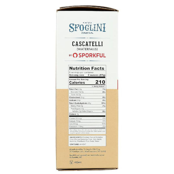 Sfoglini Cascatelli Pasta, Artisan Semolina Pasta with Sauce-Gripping Shape, 16 oz