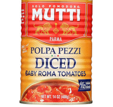 Mutti Diced Baby Roma Tomatoes, Italian Canned Diced Tomatoes, Vegan, Gluten Free & Non-GMO, 14 oz, 6 Pack - Real Prime Deals