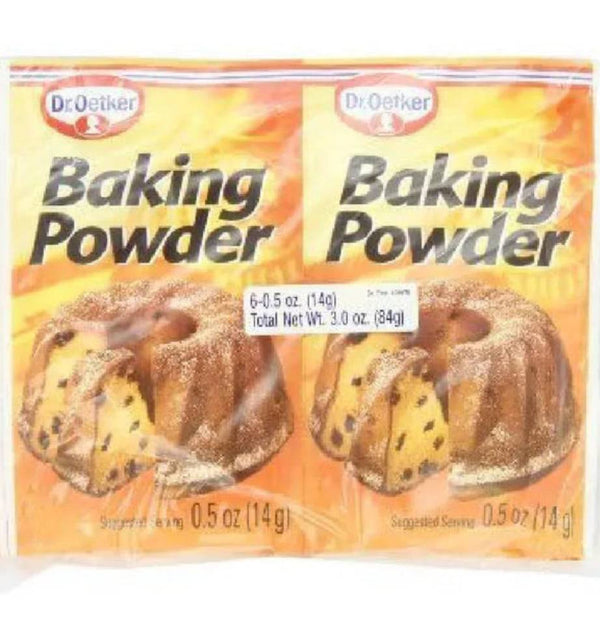 Dr. Oetker Baking Powder – Double-Acting Leavening Agent for Cakes and Pastries, Reliable Rising Formula, 0.5 oz Envelopes (Pack of 12)