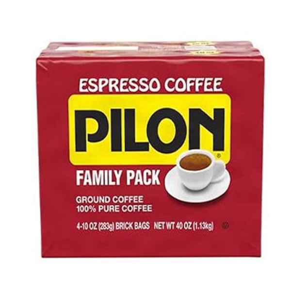 Cafe Pilon Family Pack Espresso Coffee, 4 ct./10 oz. 100% Pure Coffee | Extra-fine Grind Dark Roast Cuban-born Brand