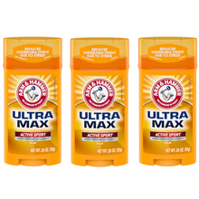 Arm & Hammer Ultramax Deodorant Stick Active Sport 2.6 oz – Long-Lasting Odor Protection – Fresh Masculine Scent -  3 Packs