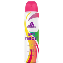 Adidas Women’s Body Spray Cool & Care Get Ready 150 ml – Long-Lasting Freshness & Odor Protection – Uplifting Feminine Fragrance - 3 Packs