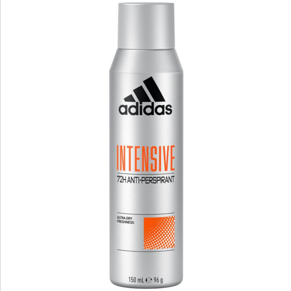 Adidas Men’s Body Spray Intensive 150 ml – Long-Lasting Freshness & Odor Protection – Sporty Fragrance for Active Men -  3 Packs