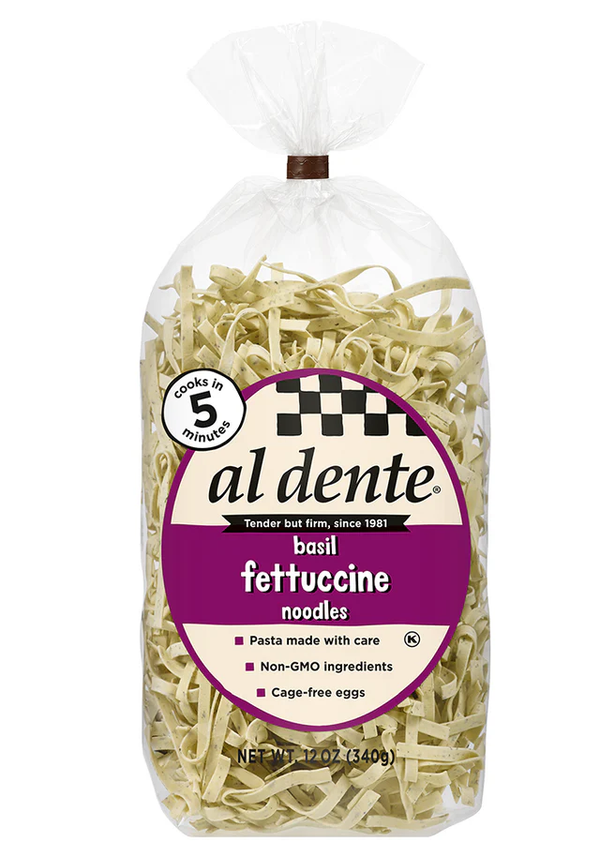 Al Dente Basil Fettuccine Noodles, 12 oz